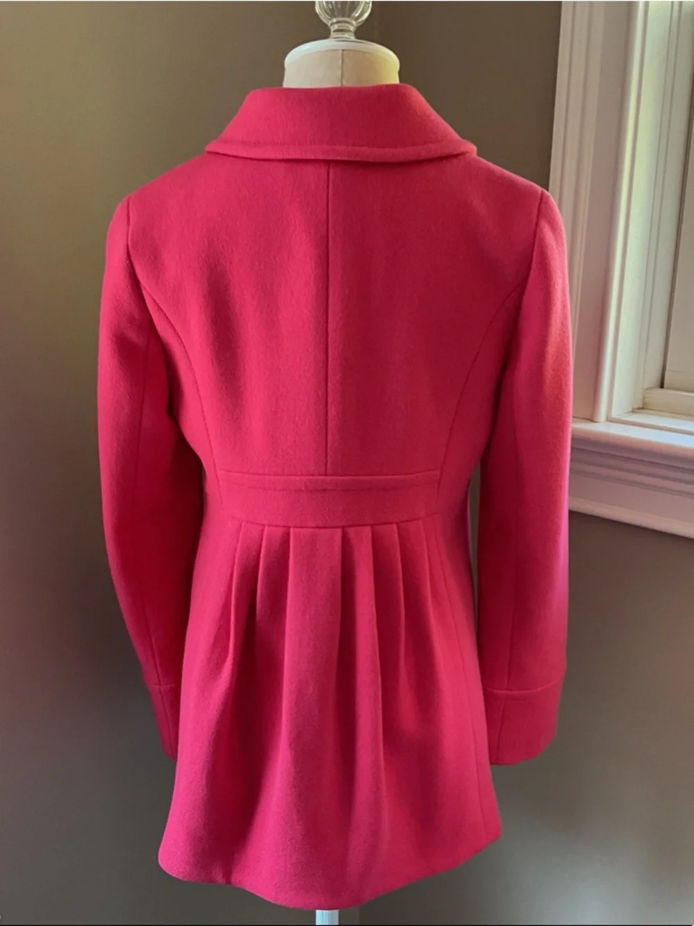 J. Crew Azalea Pink Single-Breasted Wool Pea Coat - Picture 6 of 10